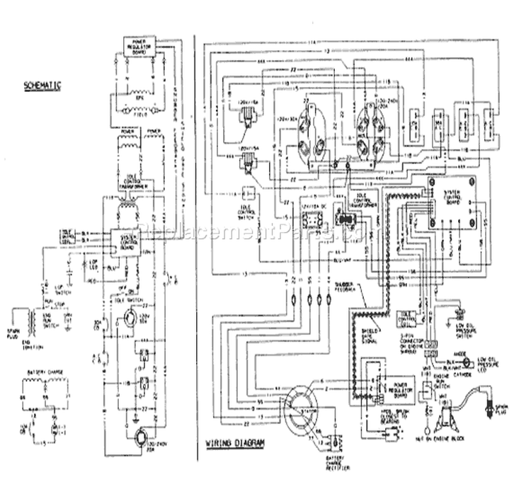 Page E Diagram and Parts List for 9441-0 3,500 XL Briggs and Stratton Generator